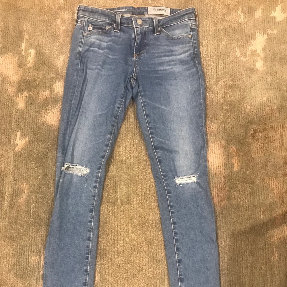 AG Distressed AG jeans. Super skinny ankle.